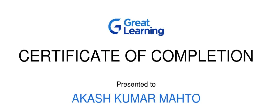 Udemy certificate